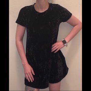 Cotton Bleu Black Velvet Mini Dress